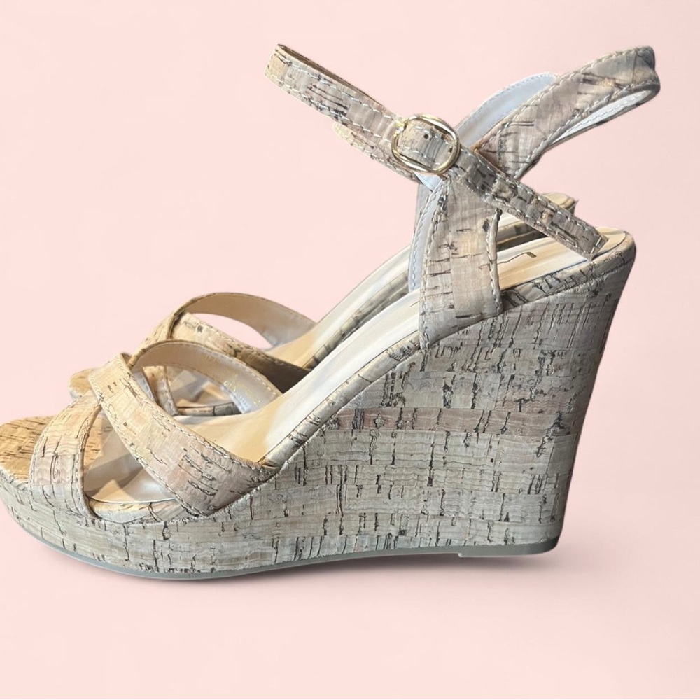 Lulu's Tan Cork Wedge Sandals